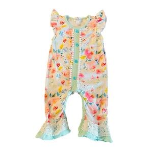 Marie Nicole Floral Ruffle Kids One Piece Size 6-12 Months